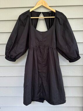 Black Backless Babydoll Dress